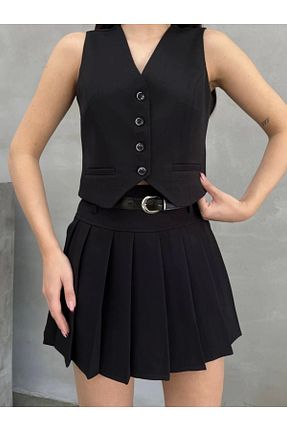 جلیقه مشکی زنانه رگولار Asfa Moda - کد 890801240