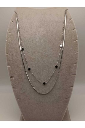 گردنبند استیل ( فولاد ) طوسی زنانه استیل (فولاد) TLSMACCESORIES - کد 890840190