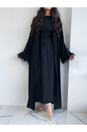 کافتان و کیمونو حجاب مشکی زنانه بافتنی MELEK ARAZ - کد 890846656