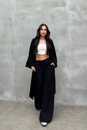 ست بالاتنه و پائین تنه مشکی زنانه بافتنی msm fashion - کد 843521379