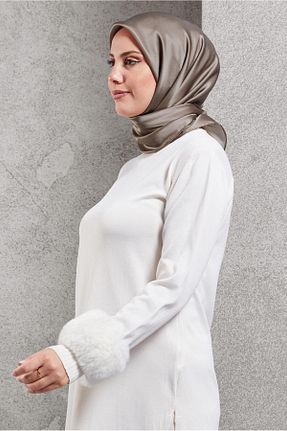روسری قهوه ای پلی استر Alvina - کد 890886224