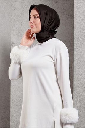 روسری قهوه ای پلی استر Alvina - کد 890886212