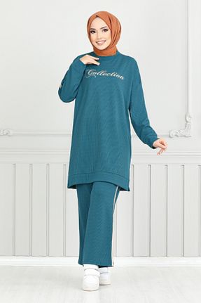 ست بالاتنه و پائین تنه آبی زنانه بافتنی ModaMerve - کد 891796122