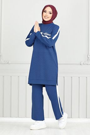 ست بالاتنه و پائین تنه سرمه ای زنانه بافتنی ModaMerve - کد 891794769