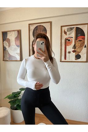 بلوز سفید زنانه ساده ENZO - کد 890915611