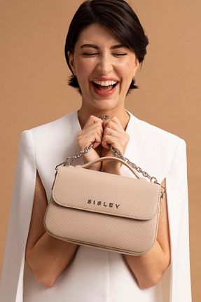 کیف دوشی بژ زنانه چرم مصنوعی Sisley - کد 835439766