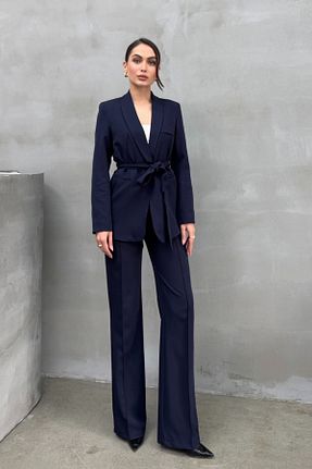 ست بالاتنه و پائین تنه سرمه ای زنانه بافتنی msm fashion - کد 887565367