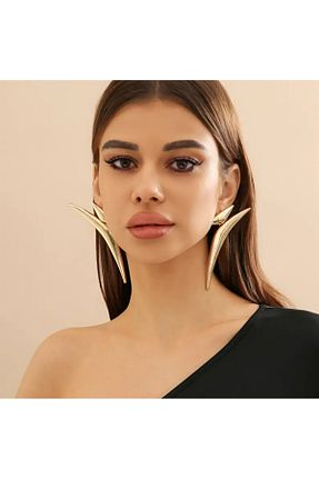 گوشواره جواهر طلائی برنجی TAKİŞKO - کد 890951474