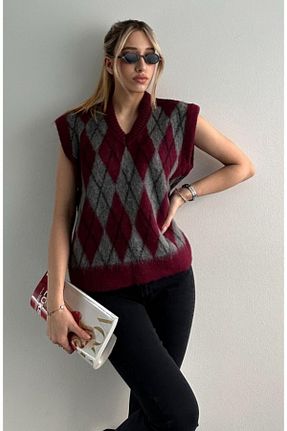 سوئیتر زرشکی زنانه اکریلیک fujya - کد 890949484