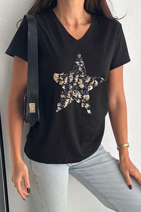 تیشرت مشکی زنانه Relaxed FEMELLE - کد 890950677