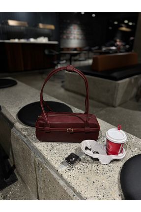 کیف دوشی زرشکی زنانه چرم مصنوعی NİSSEA.CO - کد 890981761