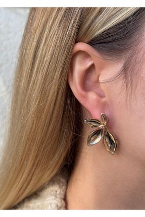 گوشواره جواهر طلائی برنجی KİLİGİSTANBUL - کد 890454935