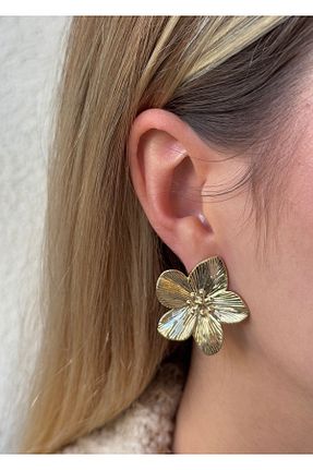 گوشواره جواهر طلائی میخ KİLİGİSTANBUL - کد 890459048