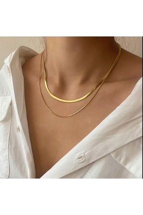 گردنبند استیل ( فولاد ) طلائی استیل (فولاد) Zess store - کد 891035026
