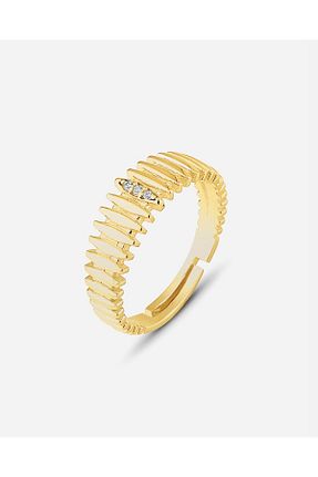 انگشتر نقره طلائی زنانه زیرکن MEKS PRIVE - کد 891027858