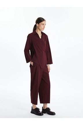 شلوار زرشکی زنانه کش دار LC Waikiki - کد 891042027