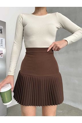 دامن قهوه ای زنانه پارچه BNK Shop - کد 891039077