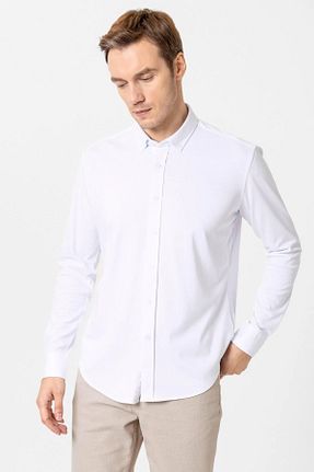 پیراهن سفید مردانه اسلیم فیت SÜVARİ - کد 891046228