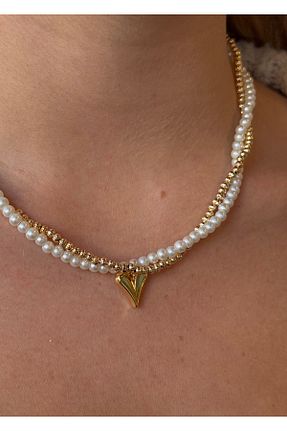 گردنبند جواهر طلائی زنانه برنجی KİLİGİSTANBUL - کد 894033280