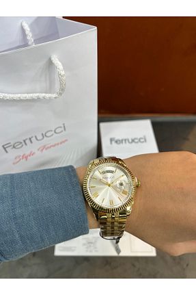 ساعت مچی زرد زنانه 40 میلی متر Ferrucci - کد 891058207