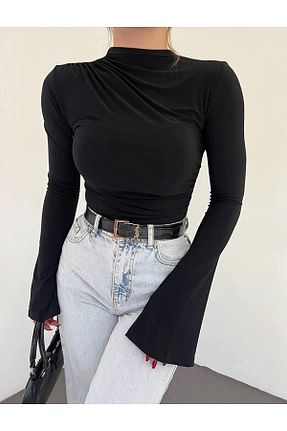 بلوز مشکی زنانه ساده IŞILDA FASHION - کد 891110858
