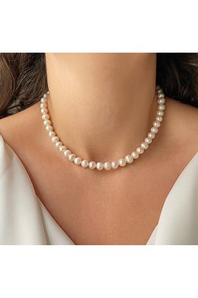 گردنبند مروارید سفید مروارید آب شیرین dalya - کد 891177796
