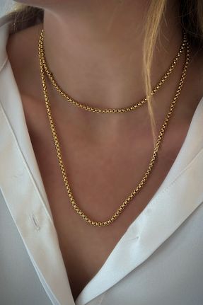 گردنبند جواهر طلائی زنانه چرم Trendy Butik - کد 309253963