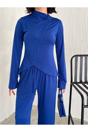 ست بالاتنه و پائین تنه سرمه ای زنانه بافت 02Lady Fashion - کد 891379945