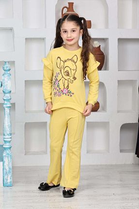 ست بالاتنه و پائین تنه زرد بچه گانه بافت relax kids - کد 892291575