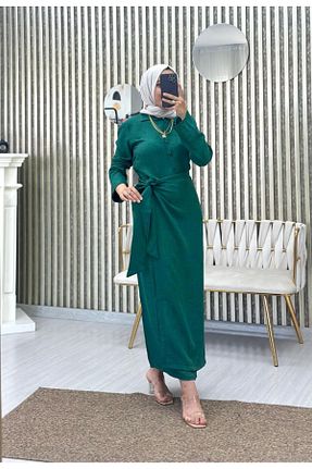 ست بالاتنه و پائین تنه سبز زنانه بافتنی Moda Krash - کد 891219401