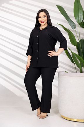 ست بالاتنه و پائین تنه مشکی زنانه بافتنی şuranur - کد 892297255