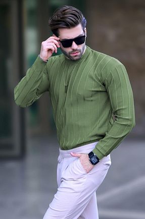 پلیور سبز مردانه رگولار Madmext - کد 850837996