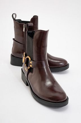 بوت / نیم بوت زرشکی زنانه چرم مصنوعی luvishoes - کد 891373457