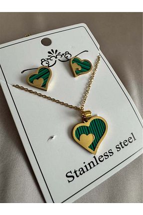 گردنبند استیل ( فولاد ) سبز استیل (فولاد) Pelin Aksesuar - کد 891402691