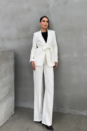 ست بالاتنه و پائین تنه سفید زنانه بافتنی msm fashion - کد 817007184