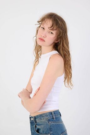 بلوز سفید زنانه ساده Addax - کد 824572615