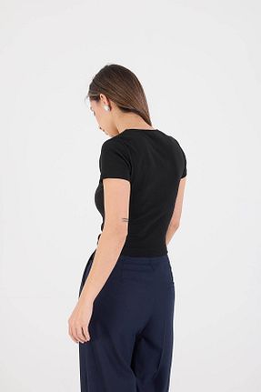 تیشرت مشکی زنانه رگولار Addax - کد 804360722