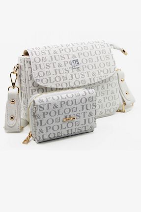 کیف دوشی سفید زنانه چرم مصنوعی Just Polo - کد 794309685