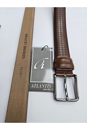 کمربند سرمه ای مردانه چرم خالص Atlantis Collection - کد 891444270