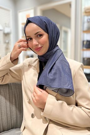 شال سرمه ای زنانه پنبه ای Armine - کد 855986538