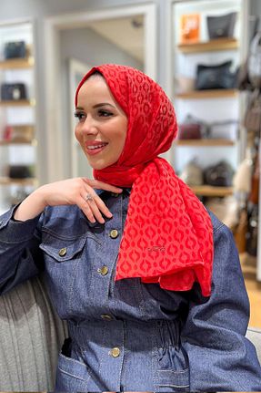 شال قرمز زنانه پنبه ای Armine - کد 818675336