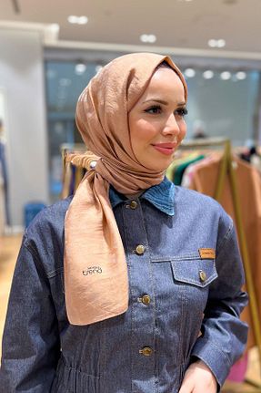شال قهوه ای زنانه پنبه ای Armine - کد 818690324