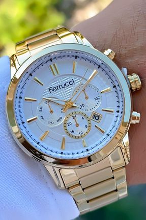 ساعت مچی طلائی مردانه 44 میلی متر Ferrucci - کد 381936540