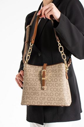 کیف دوشی سفید زنانه چرم مصنوعی Polo Of Colors - کد 891437510
