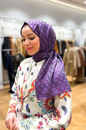 شال بنفش زنانه پنبه ای Armine - کد 818708082