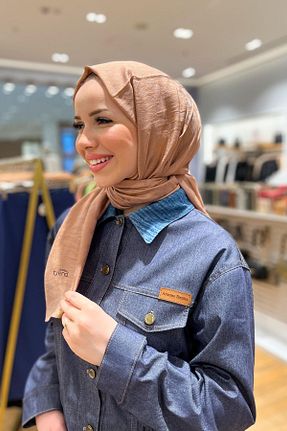 شال قهوه ای زنانه پنبه ای Armine - کد 818690324