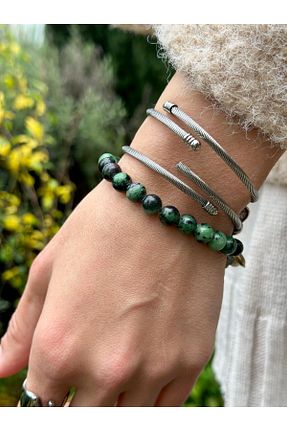 دستبند جواهر رنگی زنانه سنگ طبیعی Zodyak Doğal Taş - کد 891480578