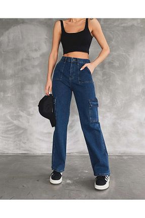 شلوار آبی زنانه بافتنی AREF JEANS - کد 892406832