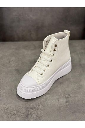 بوت / نیم بوت سفید زنانه چرم مصنوعی Benetton - کد 891482890