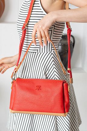 کیف دوشی قرمز زنانه چرم مصنوعی Polo Of Colors - کد 891533293